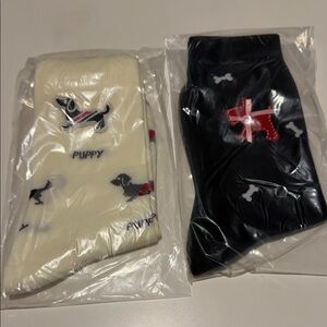 Puppy Design Women’s Socks - Cream and Black